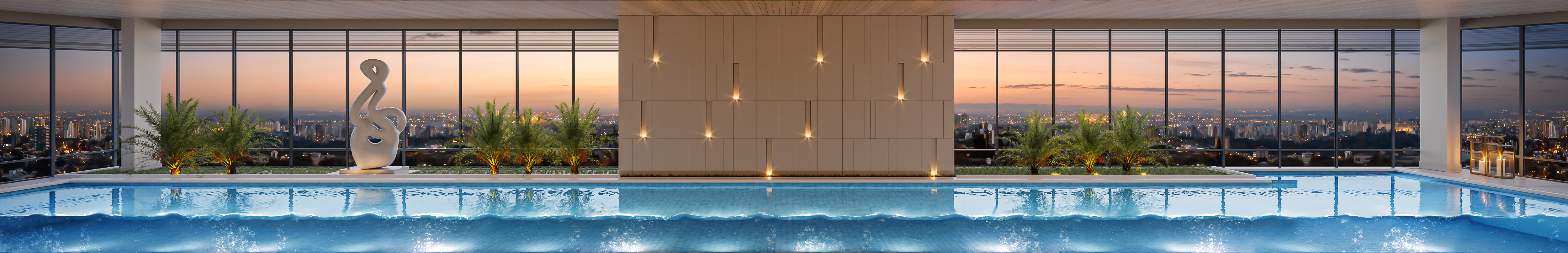 Piscina Coberta no Rooftop